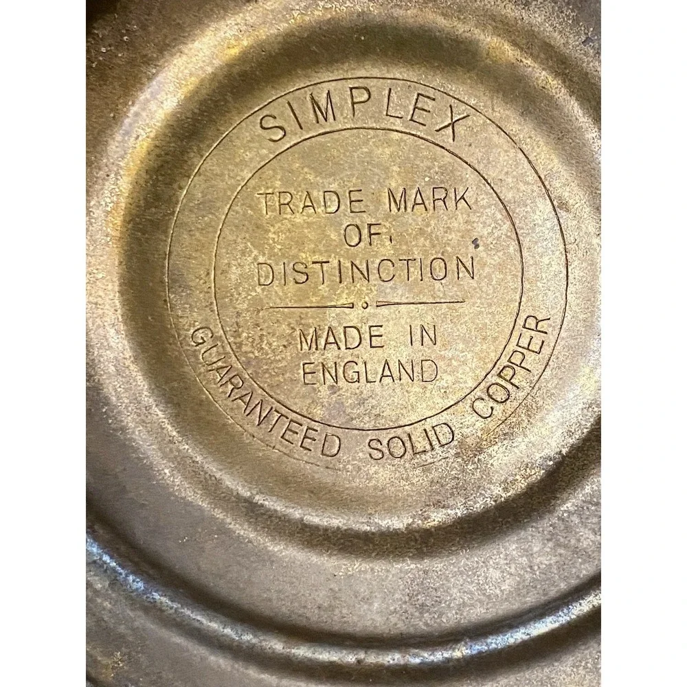 Simplex‎ Patent Solid Copper Whistling Kettle England Chrome Finish